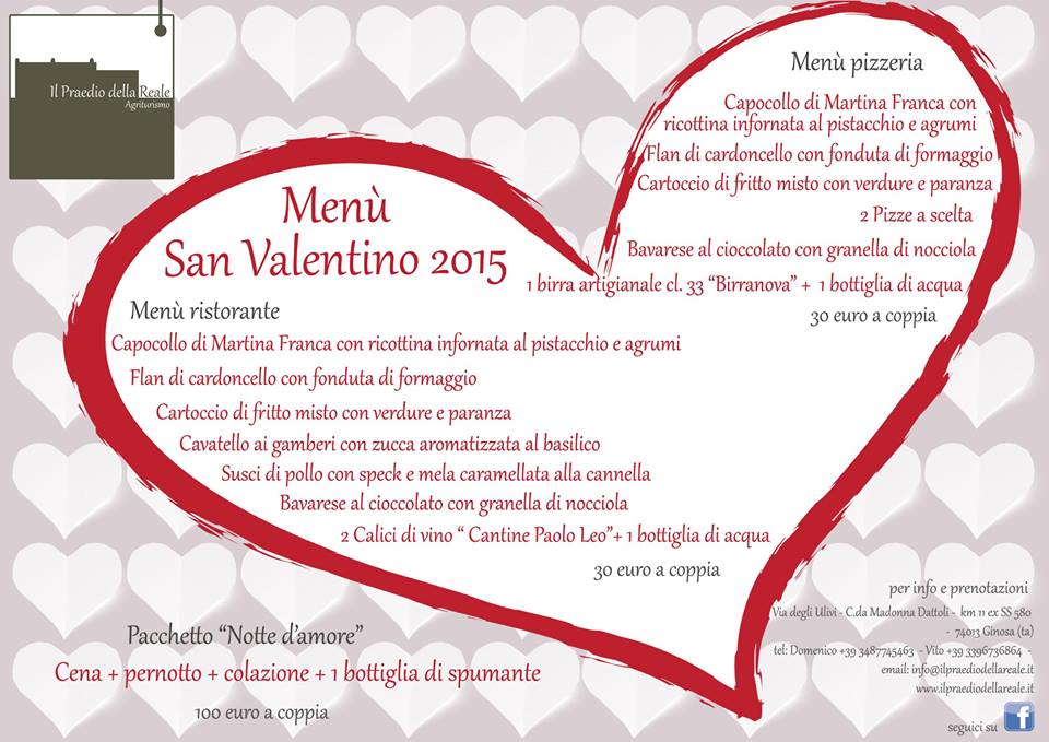 Menù di San Valentino